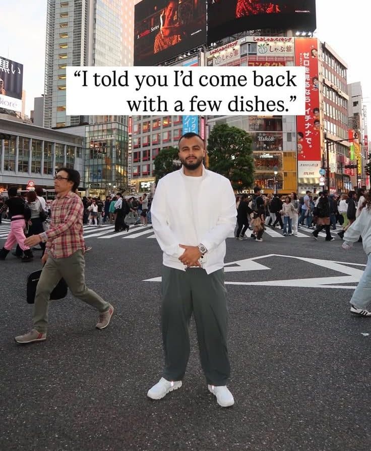 Khattab Omar at Shibuya Crossing, Tokyo